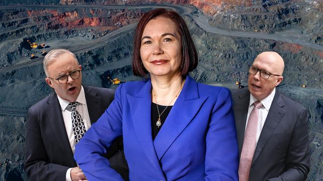 Left to right: Prime Minister Anthony Albanese, Minerals Council chief executive Tania Constable and Opposition Leader Peter Dutton.