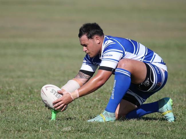 Brothers player-coach Jordan Biondi-Odo in the Cairns District Rugby League (CDRL) Round 16 match between the Ivanhoe Knights and Cairns Brothers, held at the Smithfield Sporting Complex. Picture: Brendan Radke