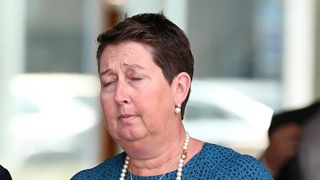 Cole Miller's mother Mary-Leigh leaves the Supreme Court in Brisbane this morning. Picture: Dan Peled/AAP