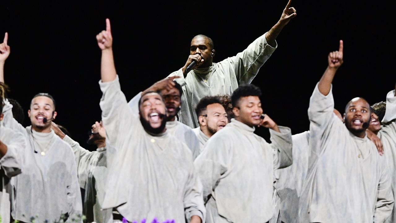 Kanye West performing with the Sunday Service Choir earlier this month. Picture: AP