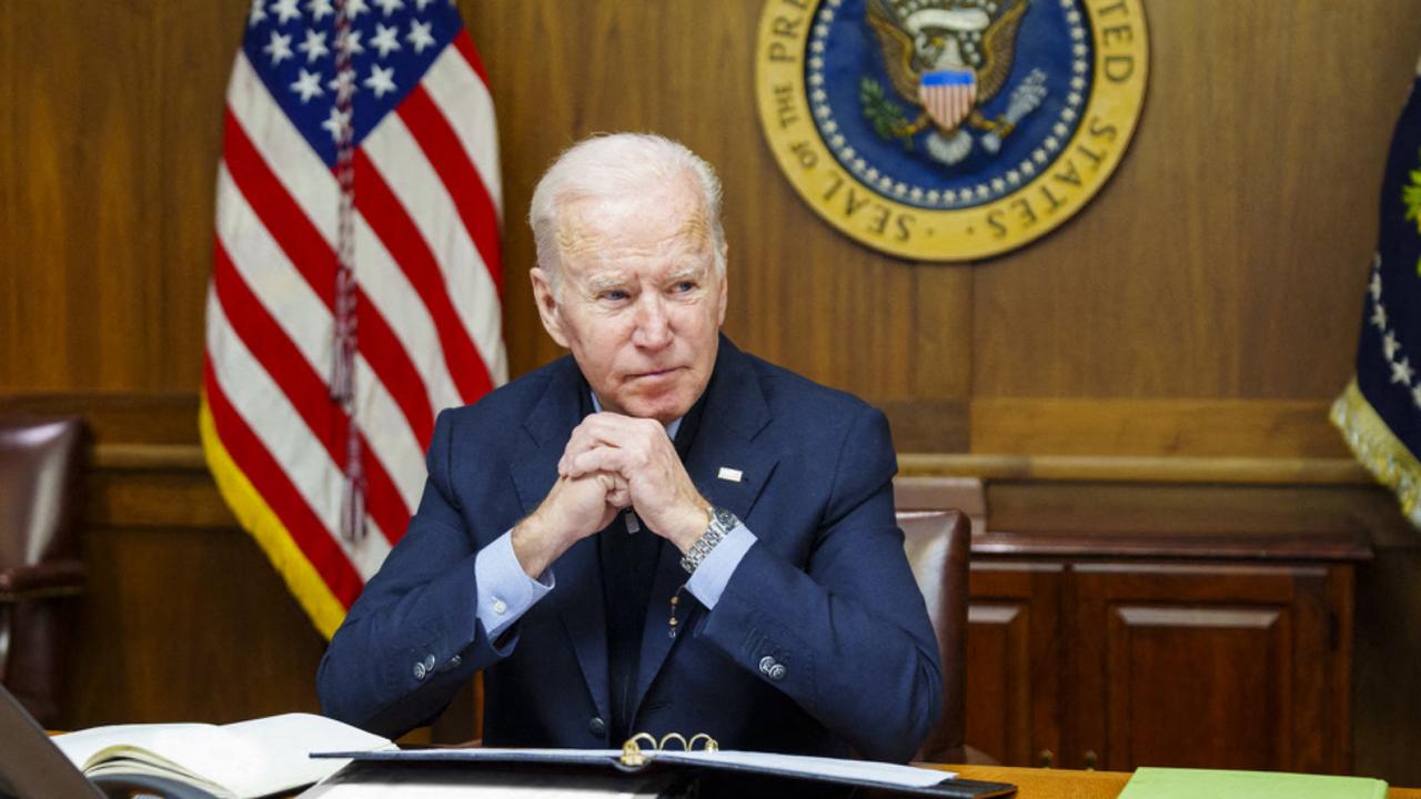 President Biden warned President Putin in the phone call that the US "will respond decisively and impose swift and severe costs on Russia" should it invade Ukraine. Picture: WHITE HOUSE / AFP.