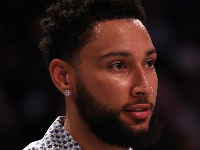 NEW YORK, NEW YORK - MARCH 05: Ben Simmons of the Brooklyn Nets looks on in the first half against the Philadelphia 76ers at Barclays Center on March 05, 2024 in New York City. NOTE TO USER: User expressly acknowledges and agrees that, by downloading and or using this photograph, User is consenting to the terms and conditions of the Getty Images License Agreement.   Mike Lawrie/Getty Images/AFP (Photo by Mike Lawrie / GETTY IMAGES NORTH AMERICA / Getty Images via AFP)