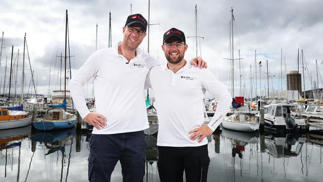 Rob Gourlay, left, and brother-in-law Matt Pilkington are crew members on Sydney to Hobart entrant Black Sheep. Pictures: NIKKI DAVIS-JONES