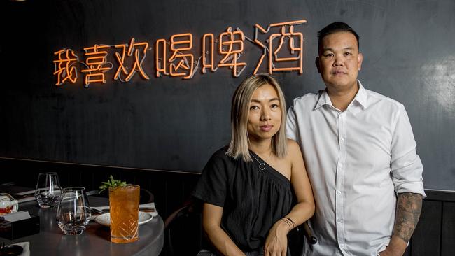 The team behind popular Vietnamese dining spot Can Tho Kitchen are opening a new venue in Robina called Eddy + Wolff. Owners Thao Nguyen and Vien Nguyen. Picture: Jerad Williams