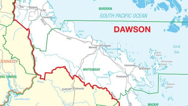 The federal electorate of Dawson. Picture: AEC