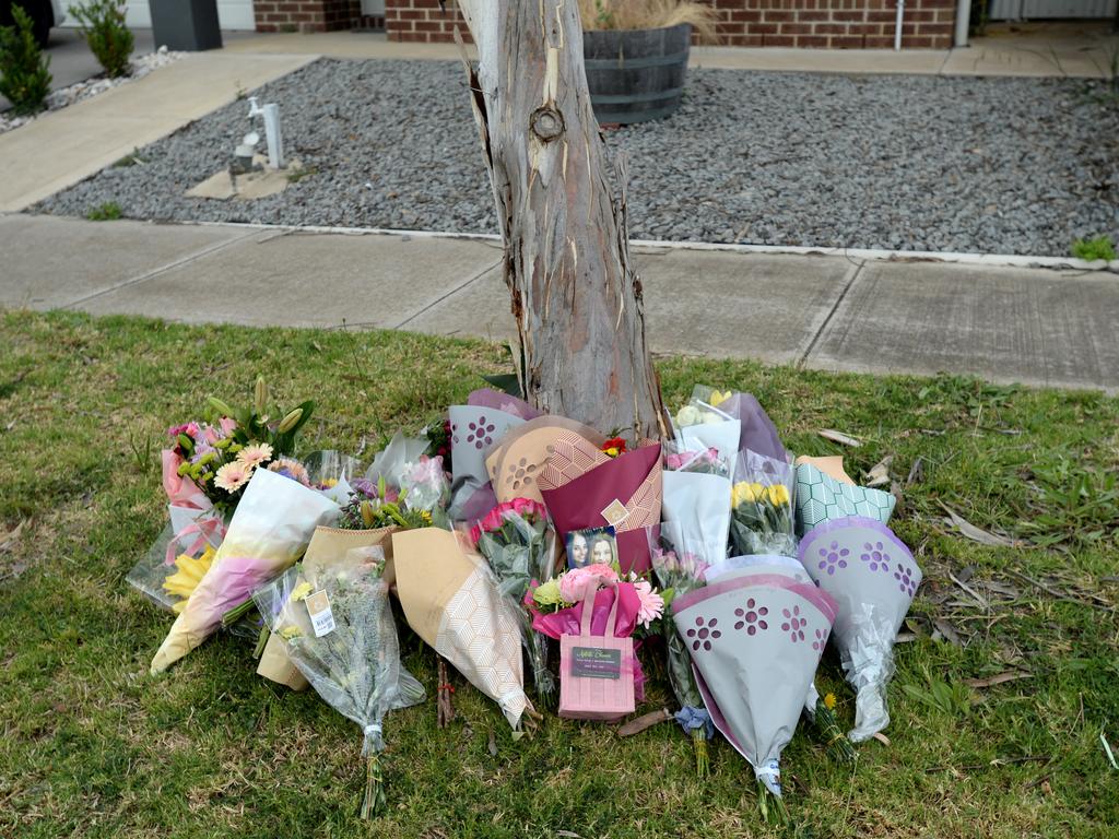 Flowers outside the home. Picture: Andrew Henshaw