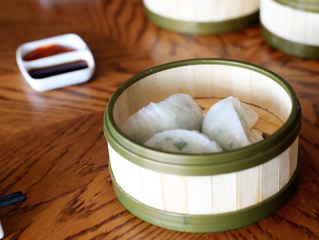 Chicken and chive dumplings from Asian Gourmet on the Pier Picture: LUKE BOWDEN