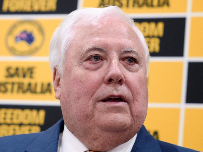 MELBOURNE, AUSTRALIA - NewsWire Photos October 12, 2022: UAP leader Clive Palmer is seen during a press conference in Melbourne.Picture: NCA NewsWire / Luis Ascui