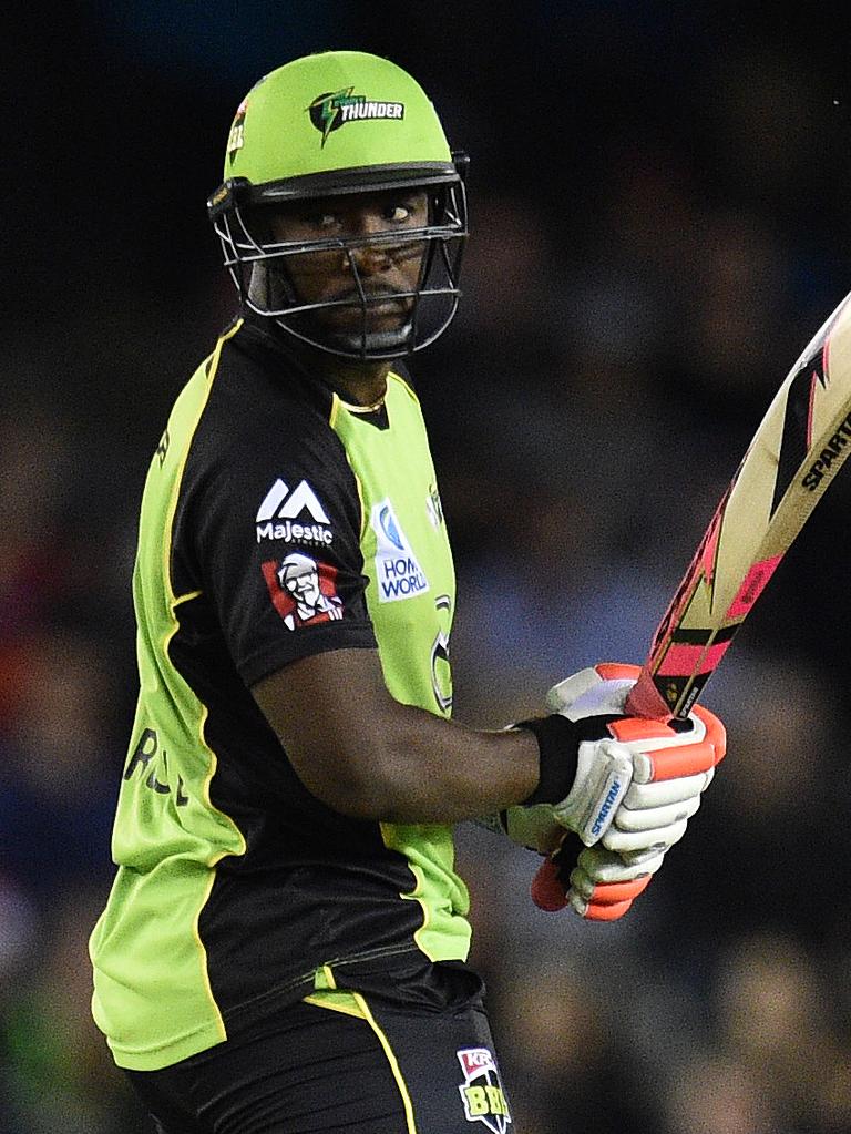 Andre Russell batting for Sydney Thunder. Picture: Julian Smith/AAP