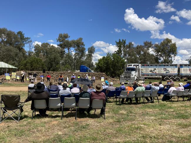 About 50 people attended an event to mark a milestone in the campaign against the River Street Bridge. Picture: Ryan Young