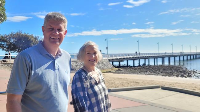 Tourism Minister Stirling Hinchliffe and outgoing Tourism and Events Queensland chief executive Leanne Coddington.