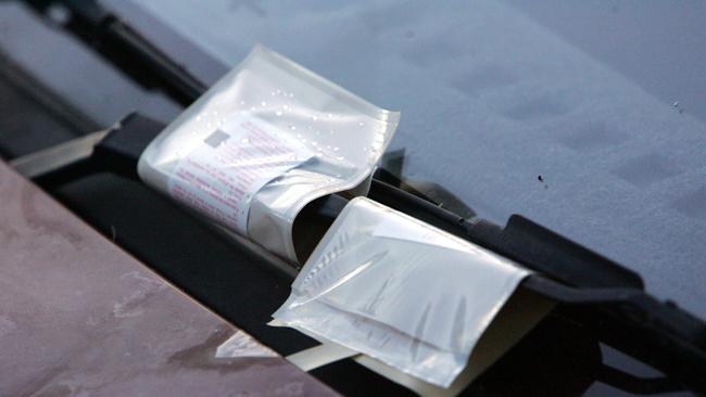 Parking tickets on a car new the Royal Adelaide Show.