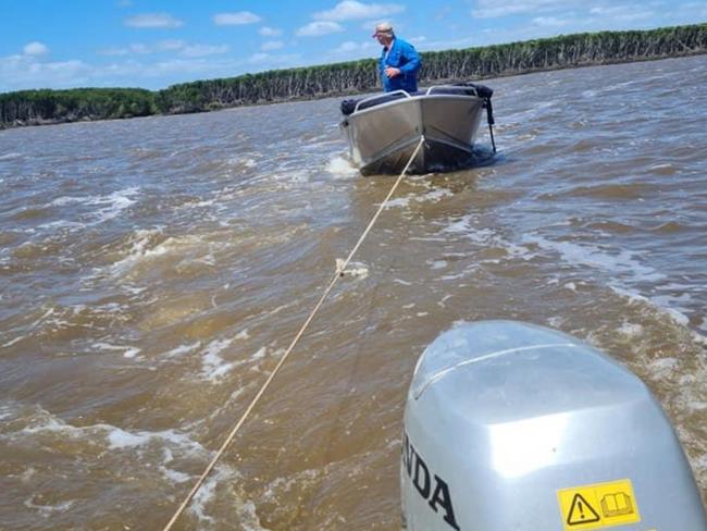 One of the sunken boats was able to be towed back to shore but the other was ‘completely gone’ after the January 22 incident. Picture: Supplied