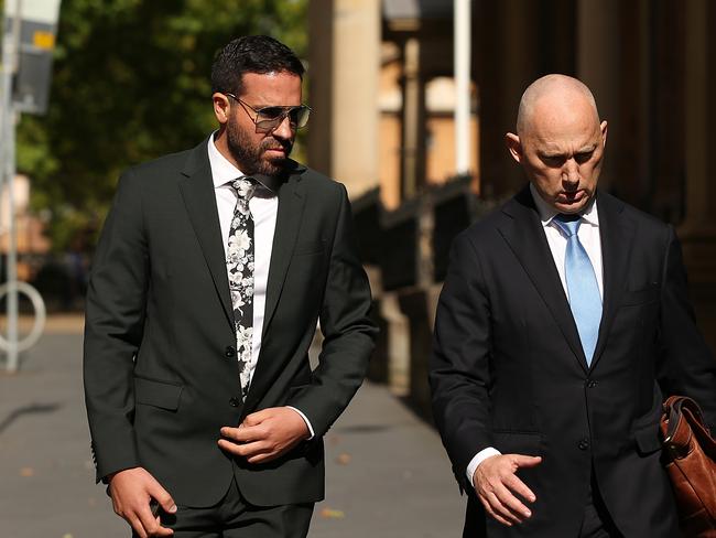 Westpac $500 fraud case against Forum FinancesÃ (L-R) Vince Tesoriero with his Lawyer as they leave the Sydney Federal Court today. Jane Dempster/The Australian.