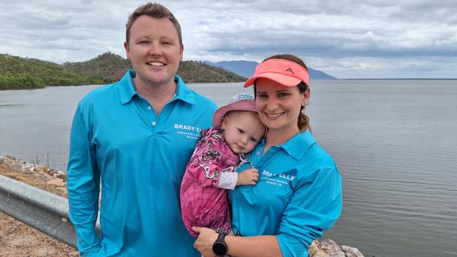 Brady and Lily Ellis with Sophie, 16 months. They are heavily supportive of allowing fishing in Ross River Dam. Picture: Chris Burns.