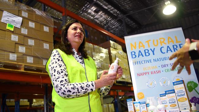 Queensland Premier Annastacia Palaszczuk on the campaign trail today. Queenslanders go to the polls on October 31. Picture: NCA NewsWire / Dan Peled