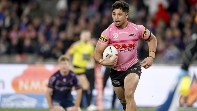 Izack Tago had a field day in Melbourne a few weeks ago and could be back from injury to face the Storm on Friday. Picture: Kelly Defina/Getty Images