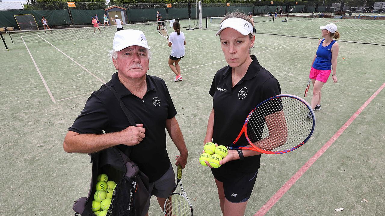 Victorian Tennis Academy chief executive Tina Keown and director Richard Foley are devastated by the council’s decision. Picture: Ian Currie