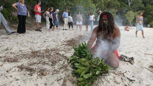 A tour at the Jellurgal Aboriginal Cultural Centre at Tallebudgera Creek with Luther Cora.