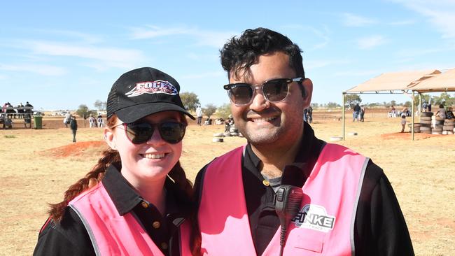 Finke team leaders Kara Korman and David Thomas at Finke Desert Race 2022. Picture: (A)manda Parkinson