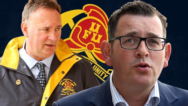 Opposition Leader Matthew Guy yesterday asked Victoria’s corruption watchdog to probe allegations of secret deals between Peter Marshall, left, and Premier Daniel Andrews.