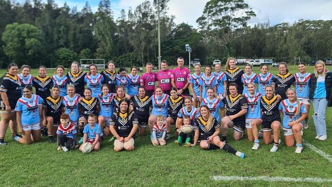 All smiles after the game for the Milton-Ulladulla Bulldogs and Nowra-Bomaderry Jets in Respect Round. Picture: Supplied