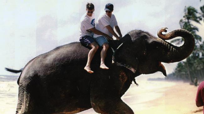 What could go wrong? Elephant rides are often not covered by standard travel insurance policies. Picture News Corp Australia