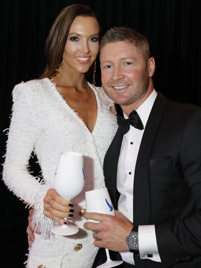 Kyly Clarke and Michael Clarke attend the GQ Australia Men of The Year Awards.