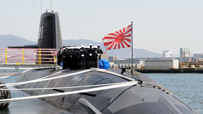 Big ticket item ... one of Japan's Soryu class submarines docked in a Japanese port. Picture: Kikuchi Masayuki