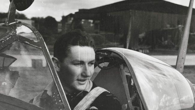 Flying Officer Russell Leith when No. 453 Squadron, RAAF, were operating from Advanced Landing Ground B70 at Deurne, near Antwerp in Belgium, September 1944. Leith claimed three German aircraft destroyed and one shared. AWM UK1947