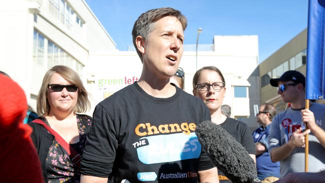 Sally McManus protesting for change. Pic: Patrick Gee