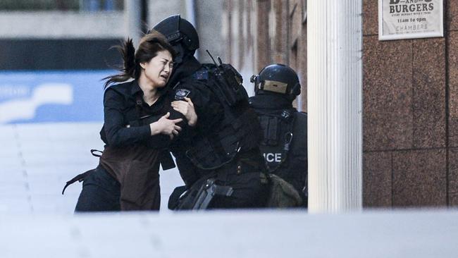 Sixteen of the 18 Lindt Cafe hostages escaped or survived until the police brought the standoff to an end and two innocent people were killed. Picture: Chris McKeen