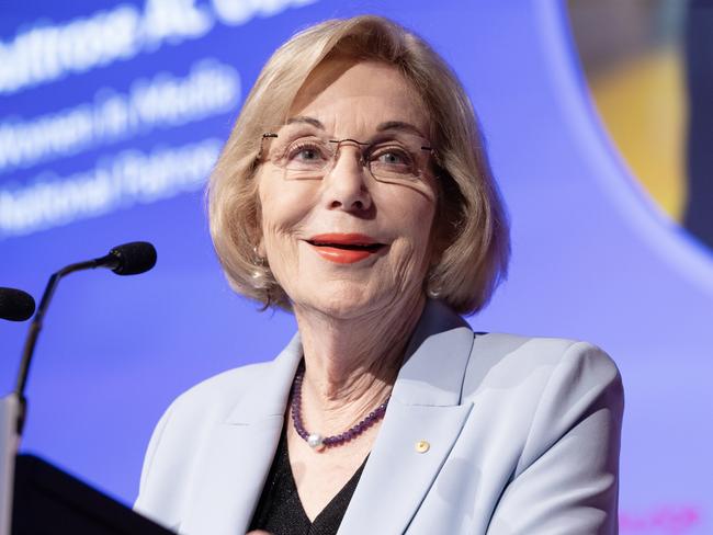 ABC chair Ita Buttrose delivering a keynote address at the Women in Media national conference in Sydney. , , Photo credit: Emma Brasier/Women in Media