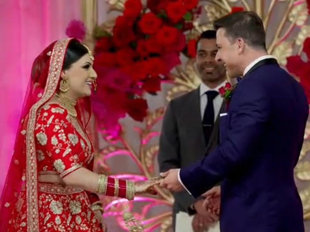 Sandy Jawanda and Dan Hunjas meet at the altar. Picture: Instagram