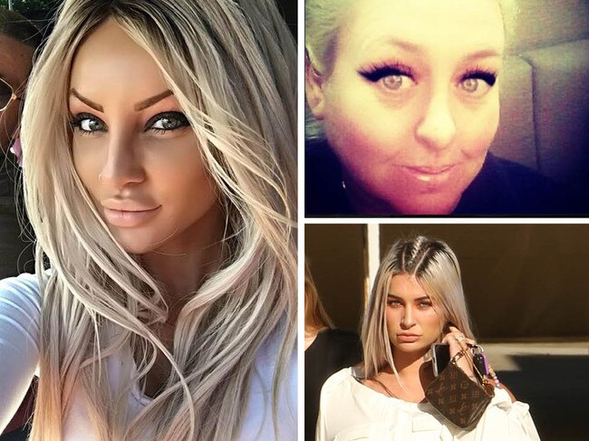 Queensland's bikie WAGs: Chireez Beytell, Allaina Vader and Trudi McPhee.