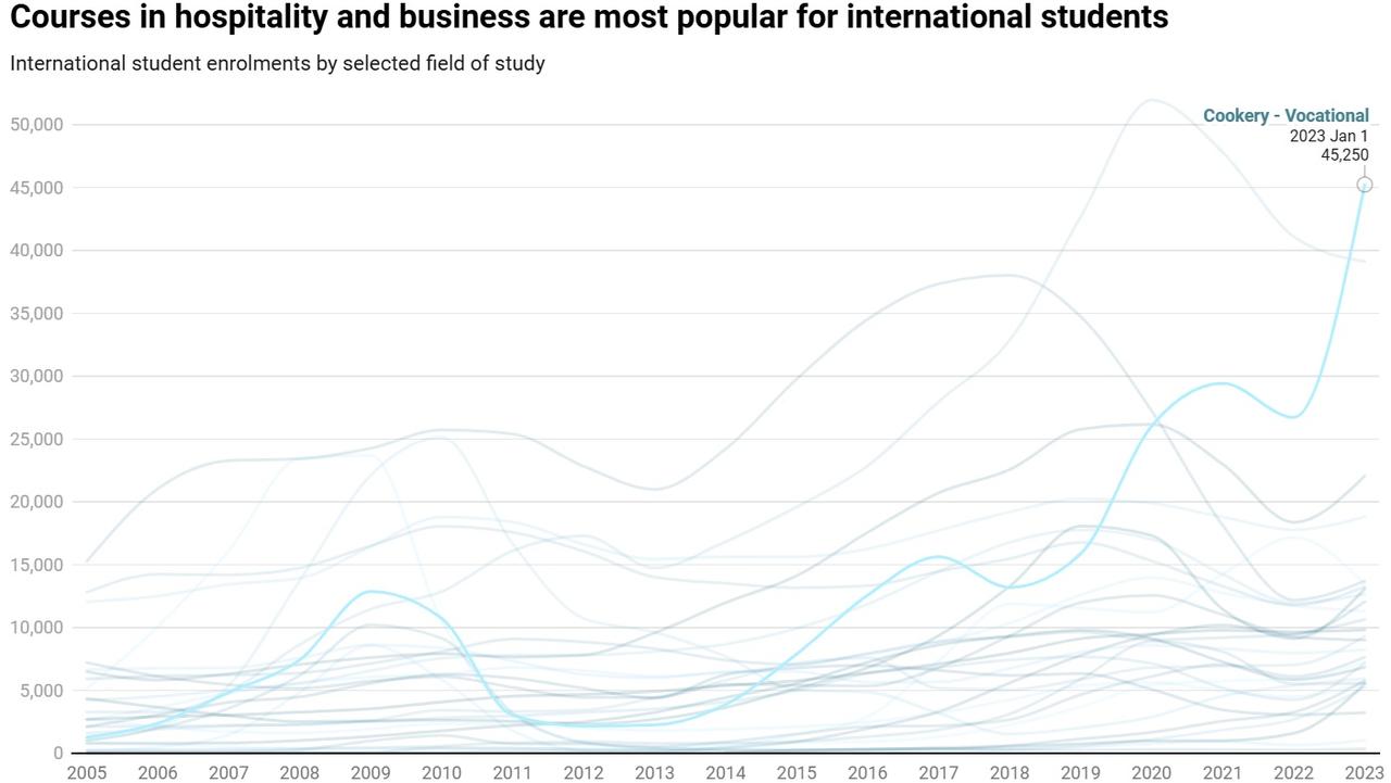 Cookery is the most popular course for international students. Picture: Mitchell Institute