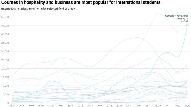 Cookery is the most popular course for international students. Picture: Mitchell Institute