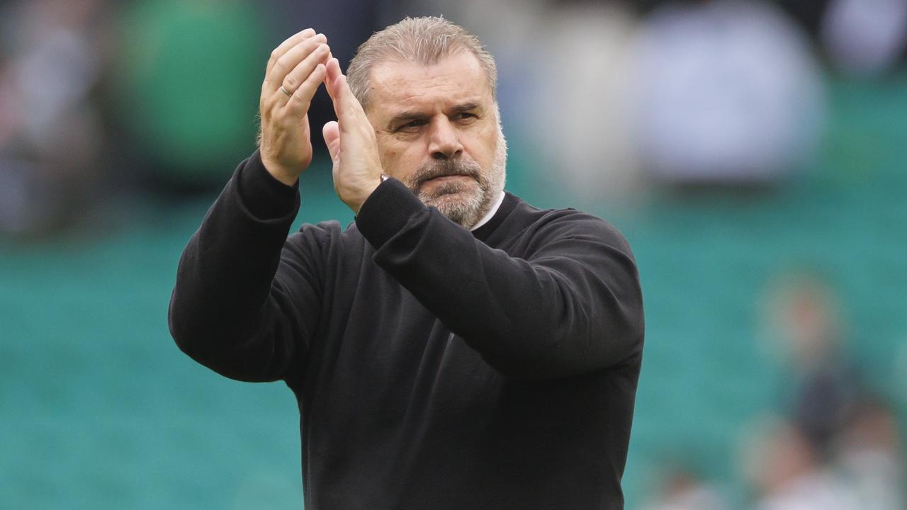 GLASGOW, SCOTLAND - JULY 31: Ange Postecoglou Celtics manager applauds the fans at the end of the Cinch Scottish Premiership match between Celtic FC and Aberdeen FC at Celtic Park on July 31, 2022 in Glasgow, United Kingdom. (Photo by Steve Welsh/Getty Images)