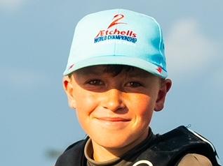 Young sailor Max Jameson is just 12 but sailing with Olymians and America's Cup heroes.Picture: Nic Douglass