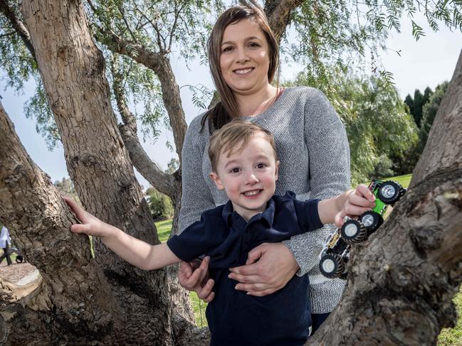 Judith Young and her four-year-old son Ollie. Picture: Jake Nowakowski.