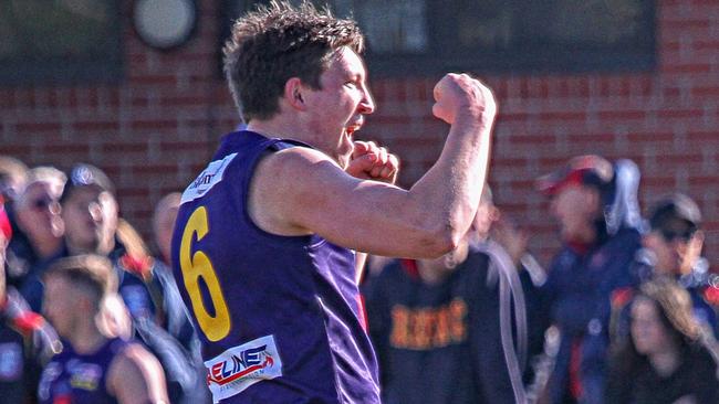 RDFL qualifying final Diggers Rest v Romsey. Luke Delahey Diggers Rest Burras. Picture: Aaron Cook