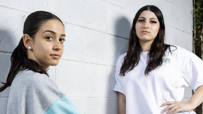 Griffith University students Lucinda Sophocleous and Mickayla Loucas, Picture: Richard Walker