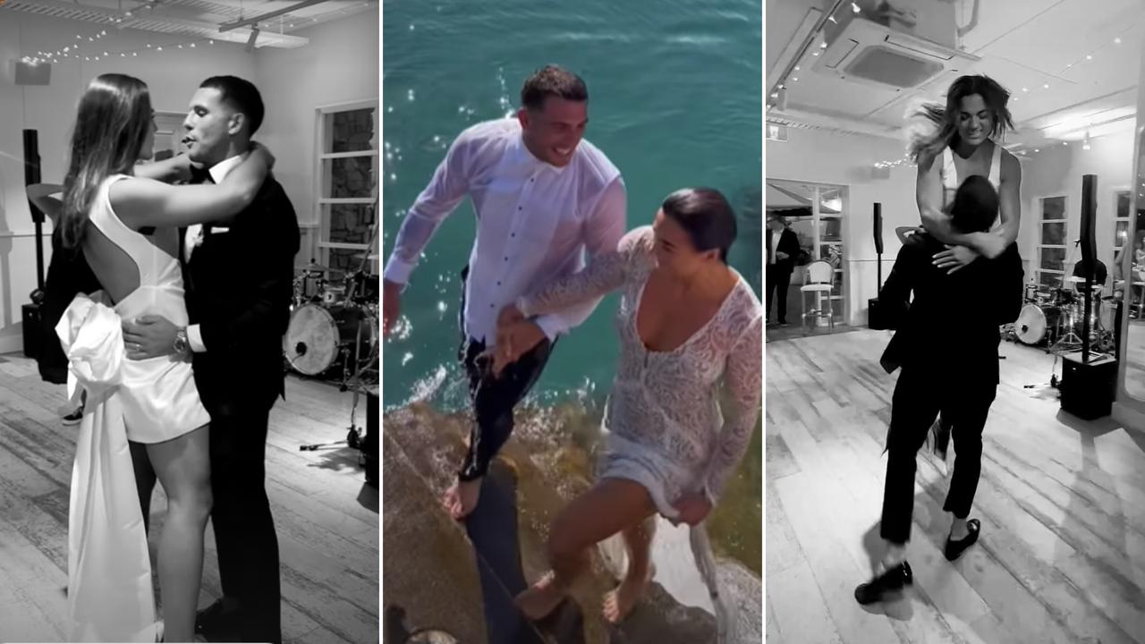 Adam Elliott and Millie Boyle made quite the splash at their wedding.