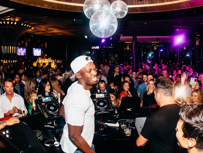 Usain Bolt in action at Crown's Club 23
