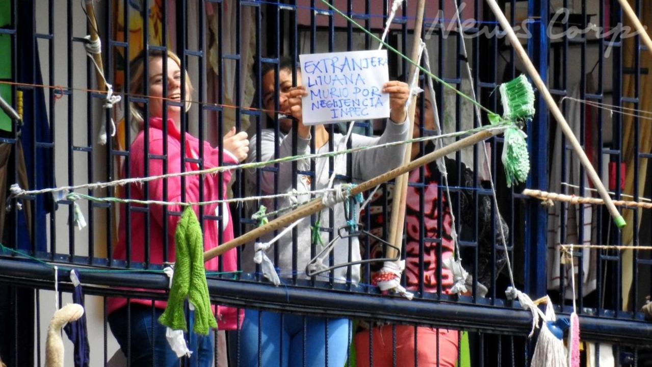 Cassie Sainsbury in a Colombia jail. Picture: Nathan Edwards