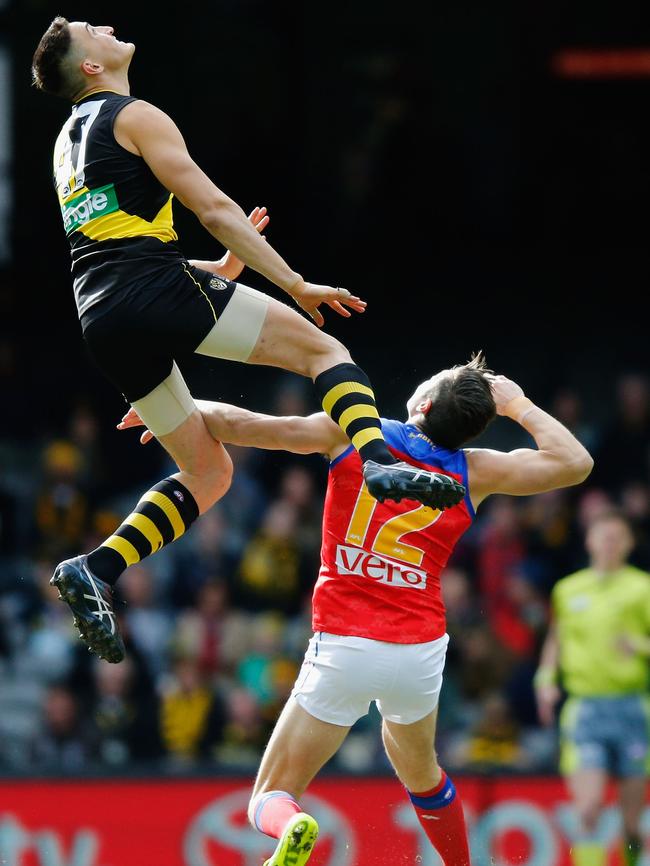 Ivan Soldo soared for the Tigers... Picture: Getty Images