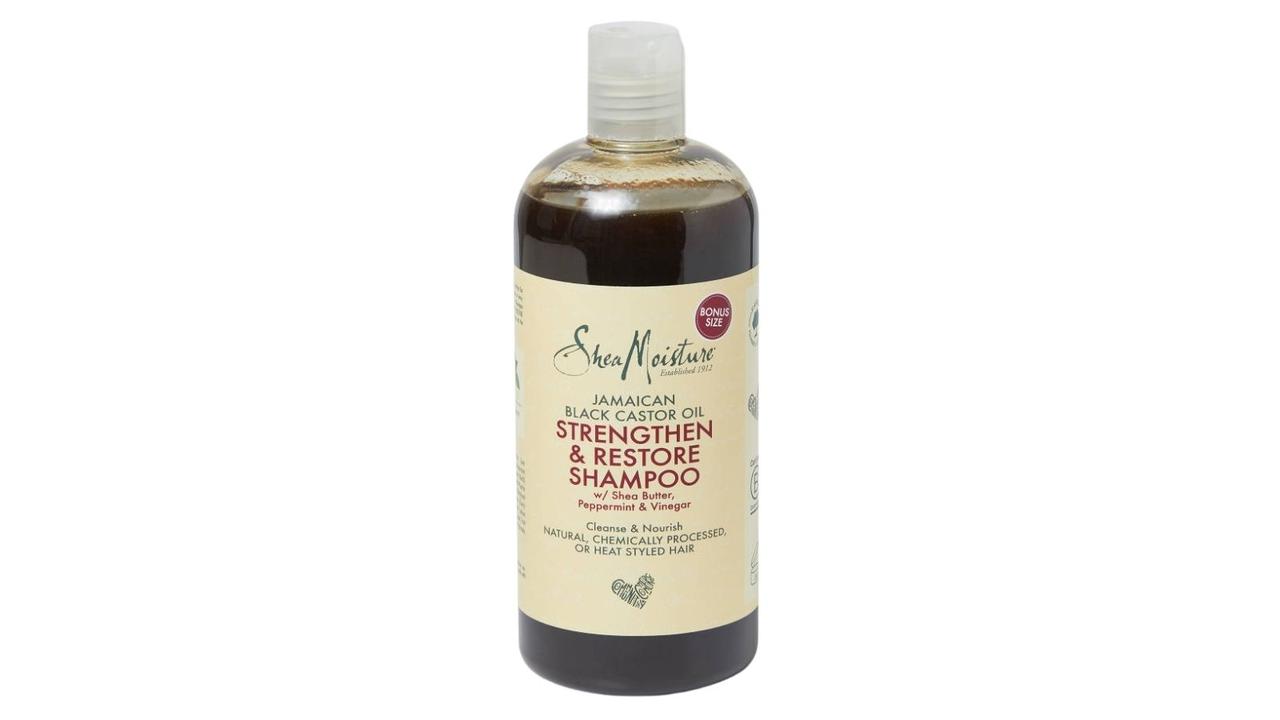 Shea Moisture Jamaican Black Castor Oil Strengthen &amp; Restore Shampoo. Image: Beauty Bay.