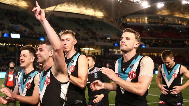 The Power have plenty of reasons to smile after booking their spot in the prelim. Picture: Getty Images