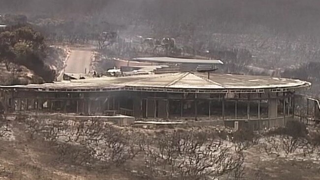 The Southern Ocean Lodge on Kangaroo Island destroyed by a bushfire. Picture: January 5, 2020.