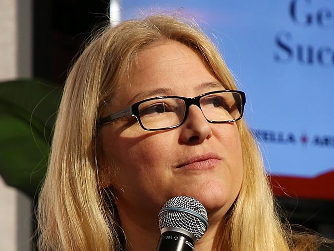 PARK CITY, UT - JANUARY 26:  Bruna Papandrea speaks onstage during the Stella Artois & Deadline Sundance Series: ReFrame's "#GotStamped: Gender Parity Success Stories," Presented by Women In Film at Stella's Film Lounge on January 26, 2019 in Park City, Utah.  (Photo by Phillip Faraone/Getty Images for Stella Artois )